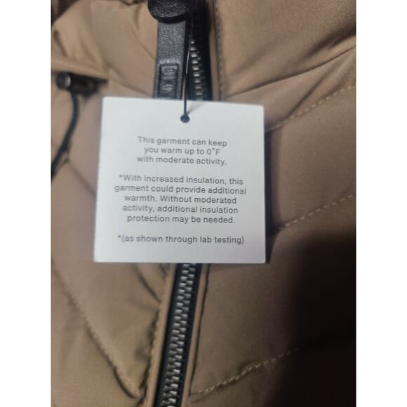 DKNY Jacket Womens Small Taupe Tan Full Zip Hooded Puffer Trench Coat NWT - Picture 4 of 13